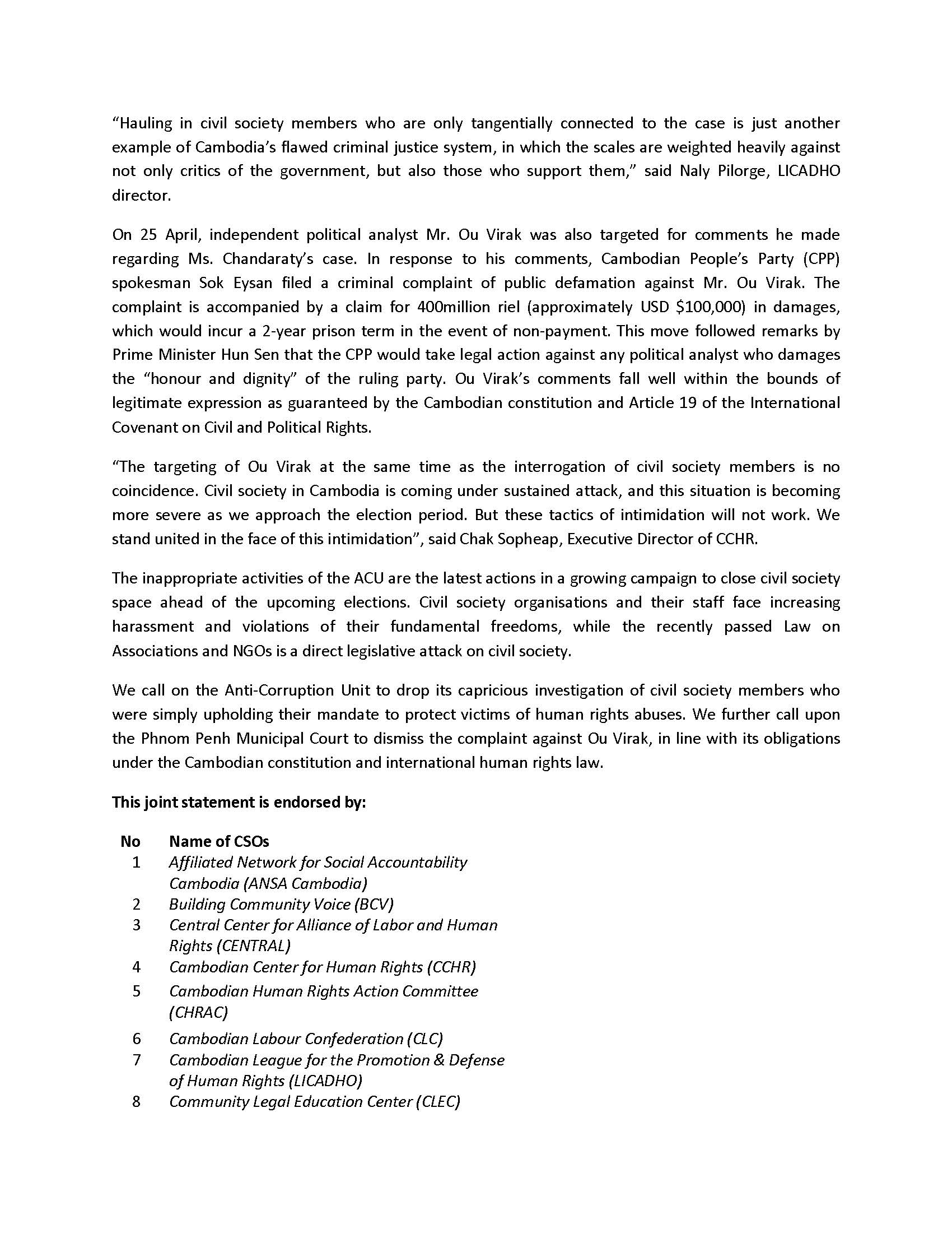 402Joint Press Release - CSOs call upon the authorities to immediately cease harrassment of human rights defenders _(ENG)-2_Page_2