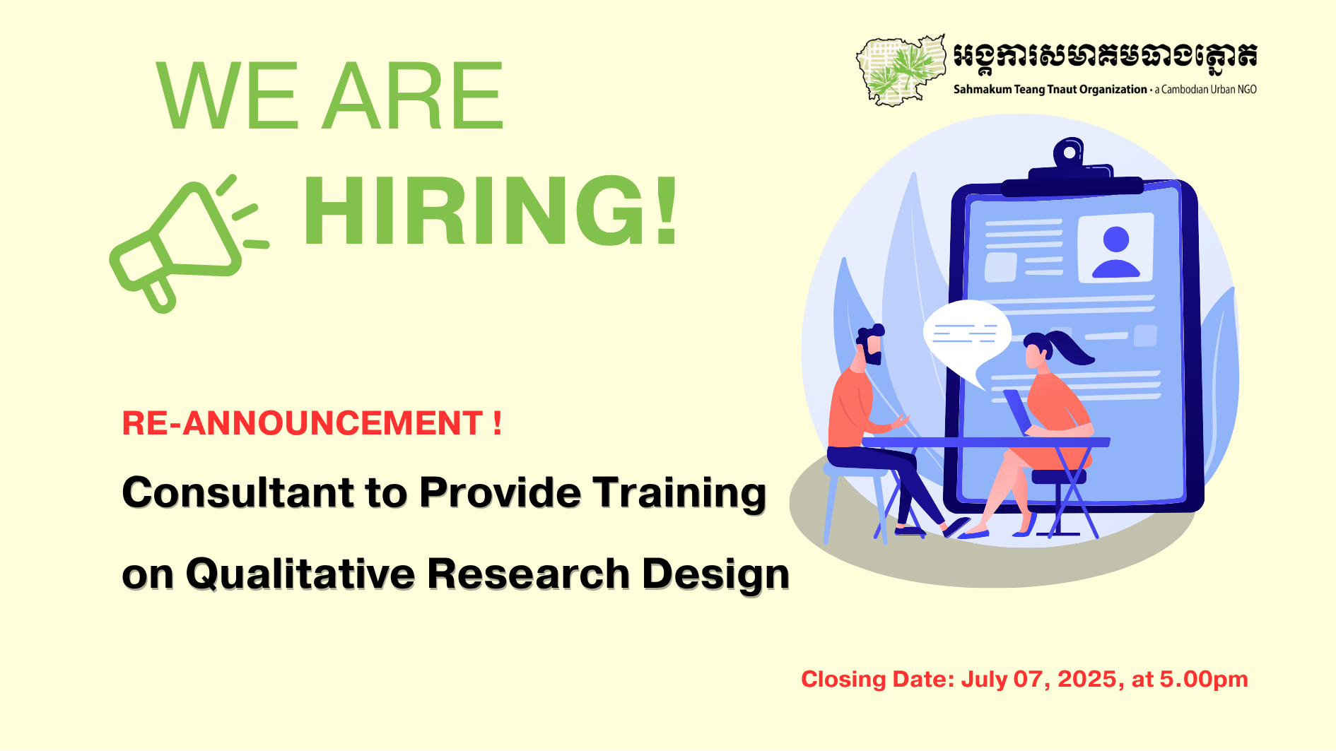 Terms of Reference (ToR) for Consultant to Provide Training on Qualitative Research Design