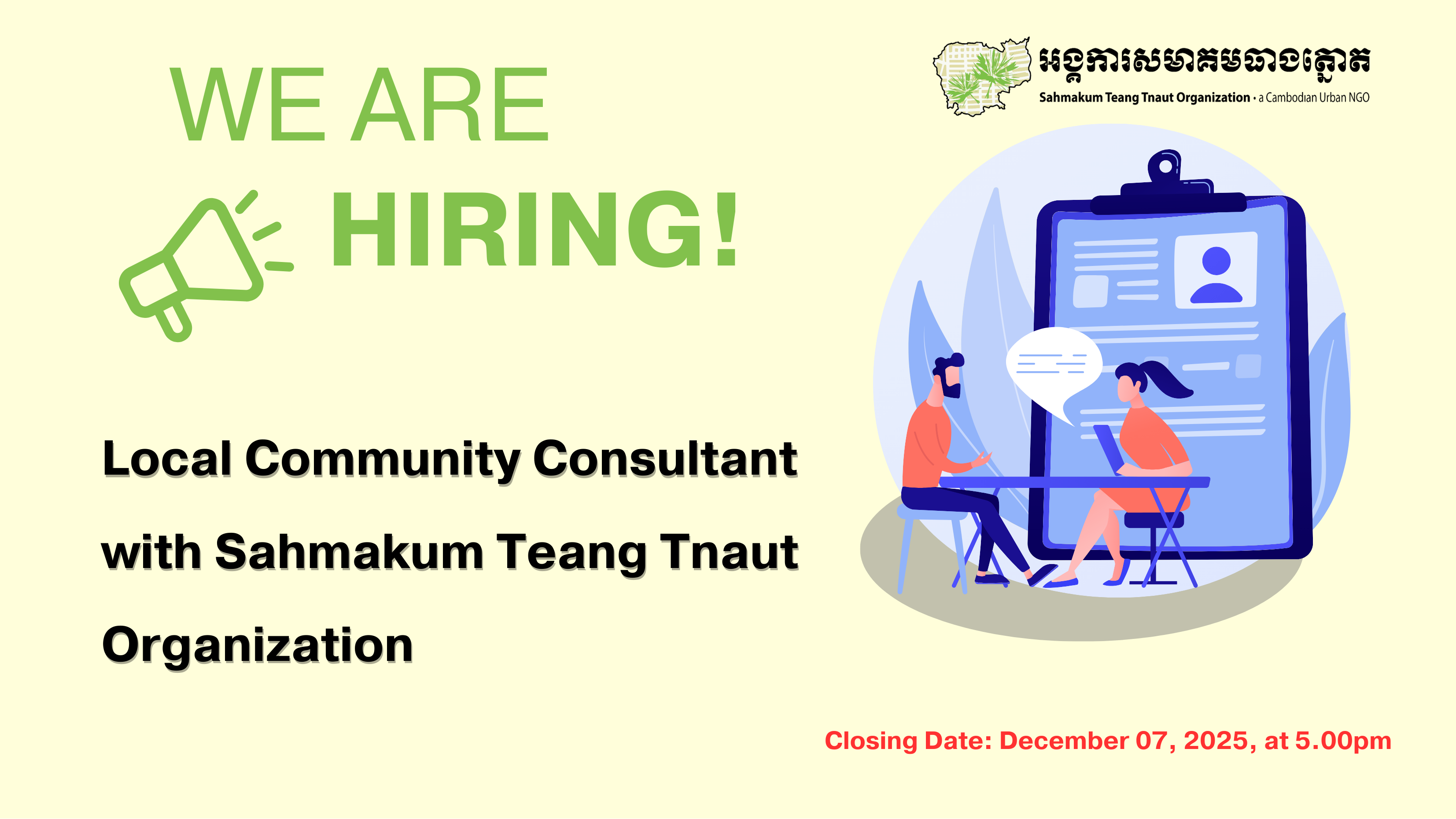 Terms of Reference (TOR) for Local Community Consultant