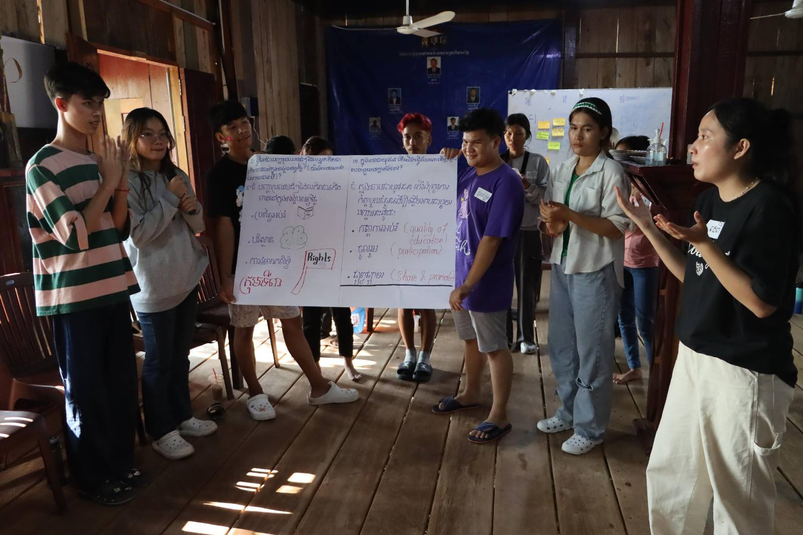 Presentation activity by youths, after the group discussion.